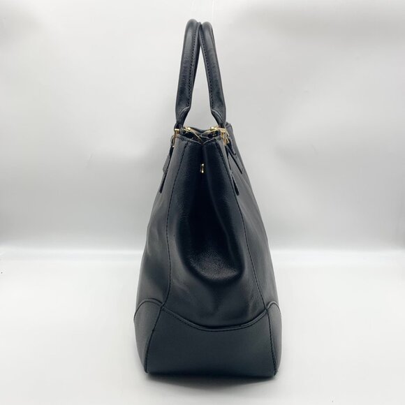 Tory Burch Black Saffiano Leather Robinson Double Zip Convertible Satchel - Picture 3 of 12